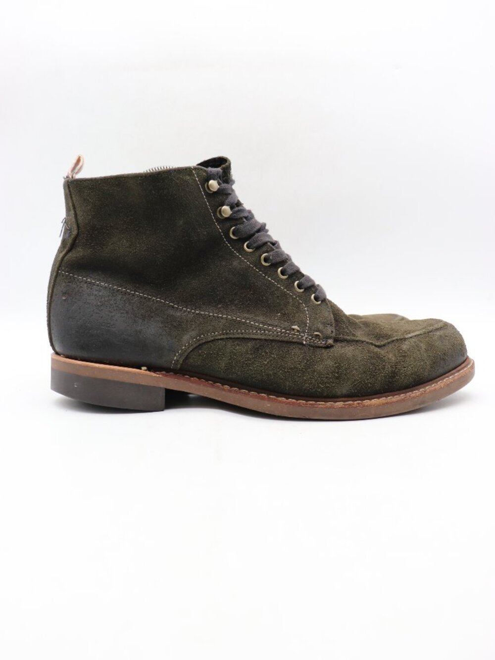 Rag & Bone Rowan Boot Men's Size 12 M Olive Green Suede Handmade USA Lace Up